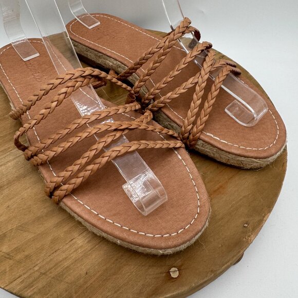 Madewell The Kathryn Espadrille Slide Sandal in Leather woman’s size 8 sandals n - Picture 2 of 12